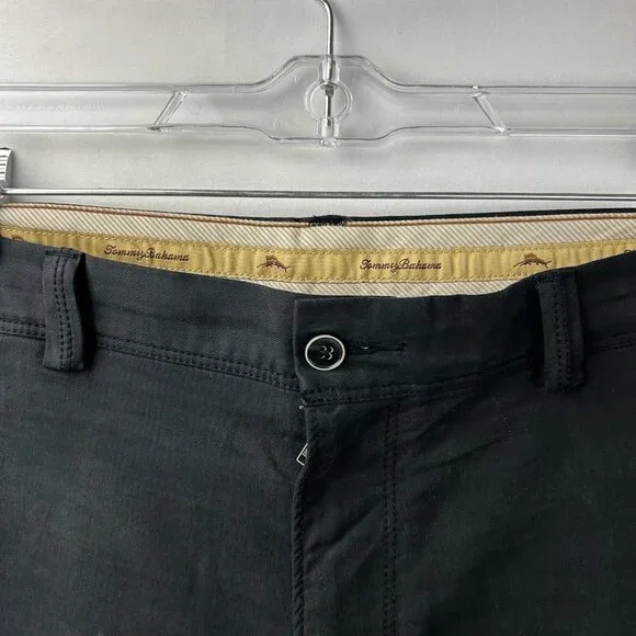 Tommy Bahama Mens 40 Black Tencel Blend Flat-Front Shorts Casual Lightweigh - Picture 14 of 14
